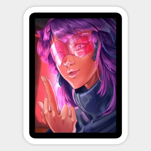 Cyberpunk girl Sticker